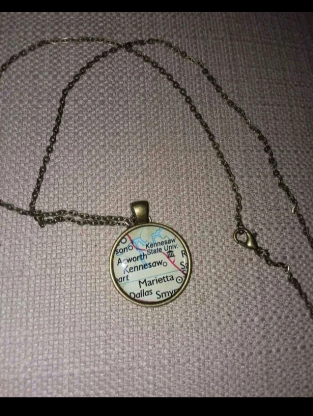 Kennesaw State University (KSU) Vintage Map Necklace